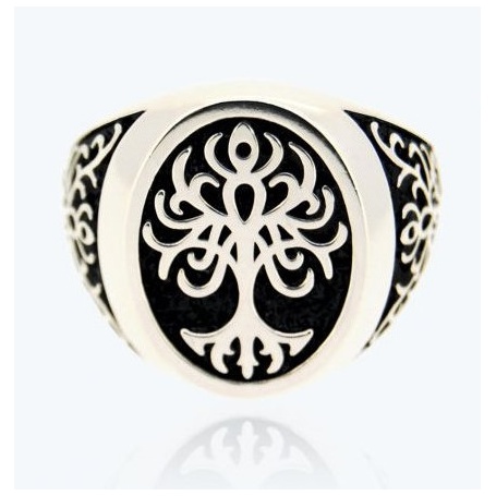 Tree of Life Ring, chevalier, large in silver - 1A-ADV