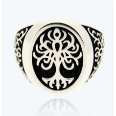 Tree of Life Ring, chevalier, large in silver - 1A-ADV