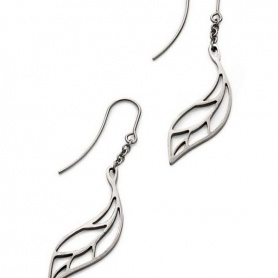 Breil drop earrings, leaf pattern with hook - TJ0599