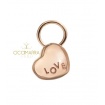 Microciondolo cuore in oro rosa Civita by Queriot con scritta LOVE