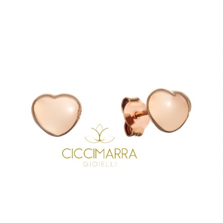 Orecchini a cuore in oro rosa by Civita Queriot - O17O02LOVE