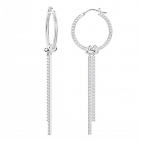 Swarovski hoop earrings with removable pendant and silver knot