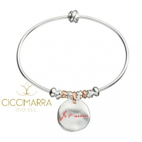 Queriot Civita Je T'Aime hard bracelet with small coin and beads