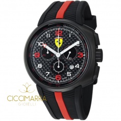 Scuderia Ferrari Fast Lap watch in black steel and rubber
