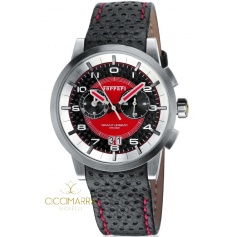 Scuderia Ferrari Granturismo Uhr schwarz und rot in Stahl und Leder