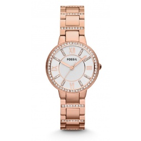 Fossil watch woman, in rosy steel, Virginia, with rhinestones