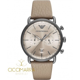 Emporio Armani watch, man, gray leather - AR11107
