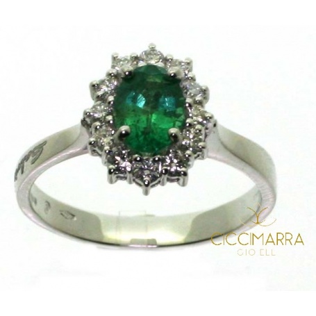 Salvini ring, Special Classic with Emerald and diamonds