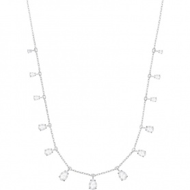 Swarovski necklace, Attract Pear, with pendants, silvered - 5384371
