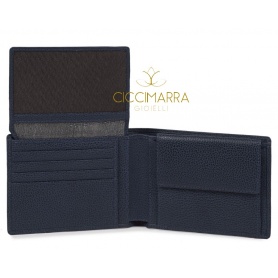 Piquadro Erse men's wallet with blue briefcase