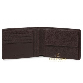 Piquadro Erse men's wallet with brown coin purse