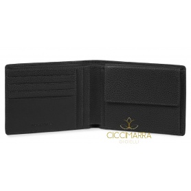 Piquadro Erse men's wallet with black coin purse