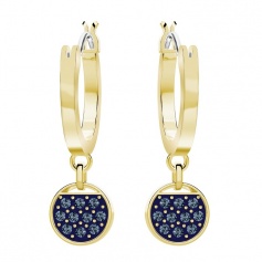 Swarovski Ginger mini a circle golden earrings with light blue crystal