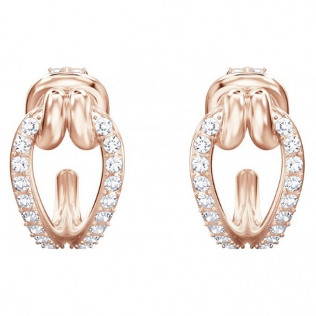 Swarovski earrings circlet with crystal pavè, rosé - 5392920