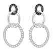 Swarovski orecchini Greeting Ring, cerchi pendenti silver cristallo nero