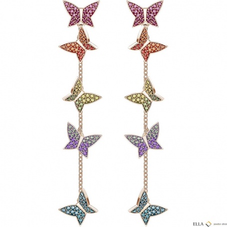 Swarovski drop earrings Lilia multicolored butterflies - 5378693