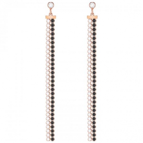 Swarovski Subtle earrings, black and white rose gold plated