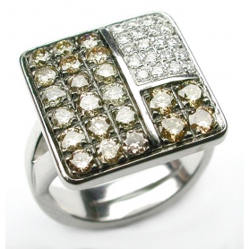 Salvini Mosaic ring with brown diamonds 20007638