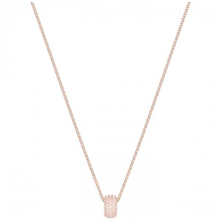 Swarovski Stone Round necklace, central rosè pendant - 5383957