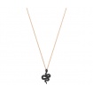 Swarovski Leslie necklace, snake pendant black rosè - 5384396