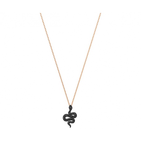 Swarovski Collana Leslie, pendente serpente nero rosè - 5384396