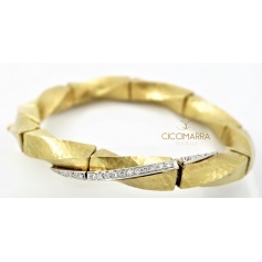 Vendorafa halbstarres Torchon Armband in Gold und Diamanten