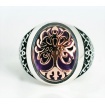 Tree of Life Ring, medium with rose gold and amethyst