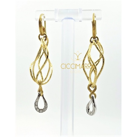  Vendorafa earrings, wire braided in gold and diamonds