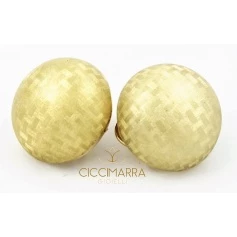 Vendorafa earrings, semisphere in yellow satin gold