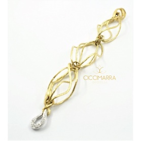 Vendorafa pendant, braided wire in gold and diamonds