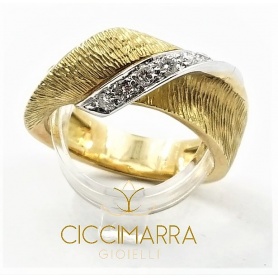 Vendorafa ring, ribbon in yellow gold and diamonds