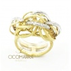 Vendorafa ring, braided wire in gold and diamonds