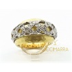 Vendorafa band ring with intertwining in gold and diamonds