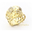 Vendorafa Ring aus satiniertem Gold und braunen Diamanten