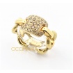 Vendorafa articulated ring gold with brown diamonds