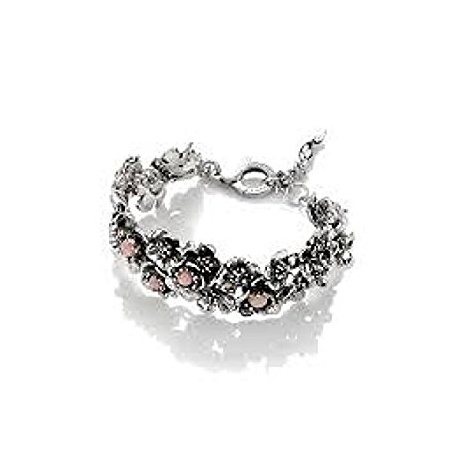 Wild rose G.Raspini bracelet in silver and large rose opal
