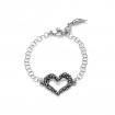 G.Raspini Swing bracelet with heart and rings, silver chain - 9549
