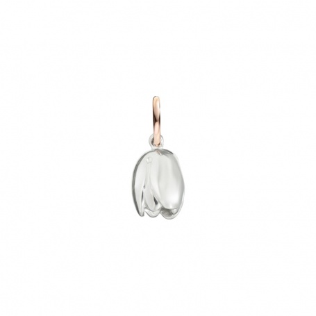 Silver and shiny rose gold Micro Tulipano pendant Civita by Queriot