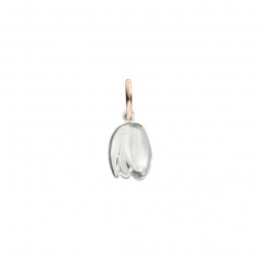 Silver and shiny rose gold Micro Tulipano pendant Civita by Queriot