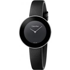 Calvin Klein Chic schwarze Uhr mit Satinarmband K7N23CB1