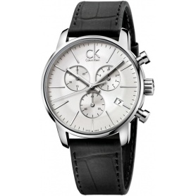 Calvin Klein Watches Chrono City silver leather - K2G271C6
