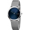 Calvin Klein Silver Minimal Blue Mesh Watch - K3M2212N