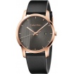 Calvin Klein City Uhr rosa Zifferblatt und schwarzes Armband