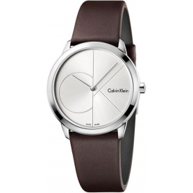 Calvin Klein Minimal Midsize Logo CK 35mm Brown Watch K3M221G6