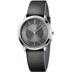 Calvin Klein Minimal Midsize Smoky Leather Quartz Watch - K3M221C4