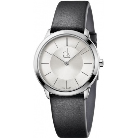 Calvin Klein Minimal Midsize watch silver leather 35mm - K3M221C6