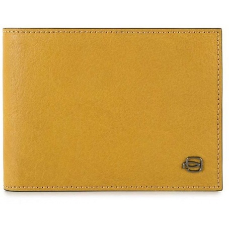 Piquadro men's wallet Black Square yellow