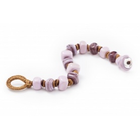 Moi ROSETTA2 bracelet with pearls in lilac pink glass