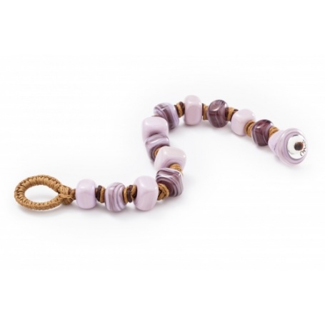 Moi ROSETTA2 bracelet with pearls in lilac pink glass