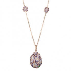 Necklace with TSARS Tamara silver egg and pink enamel